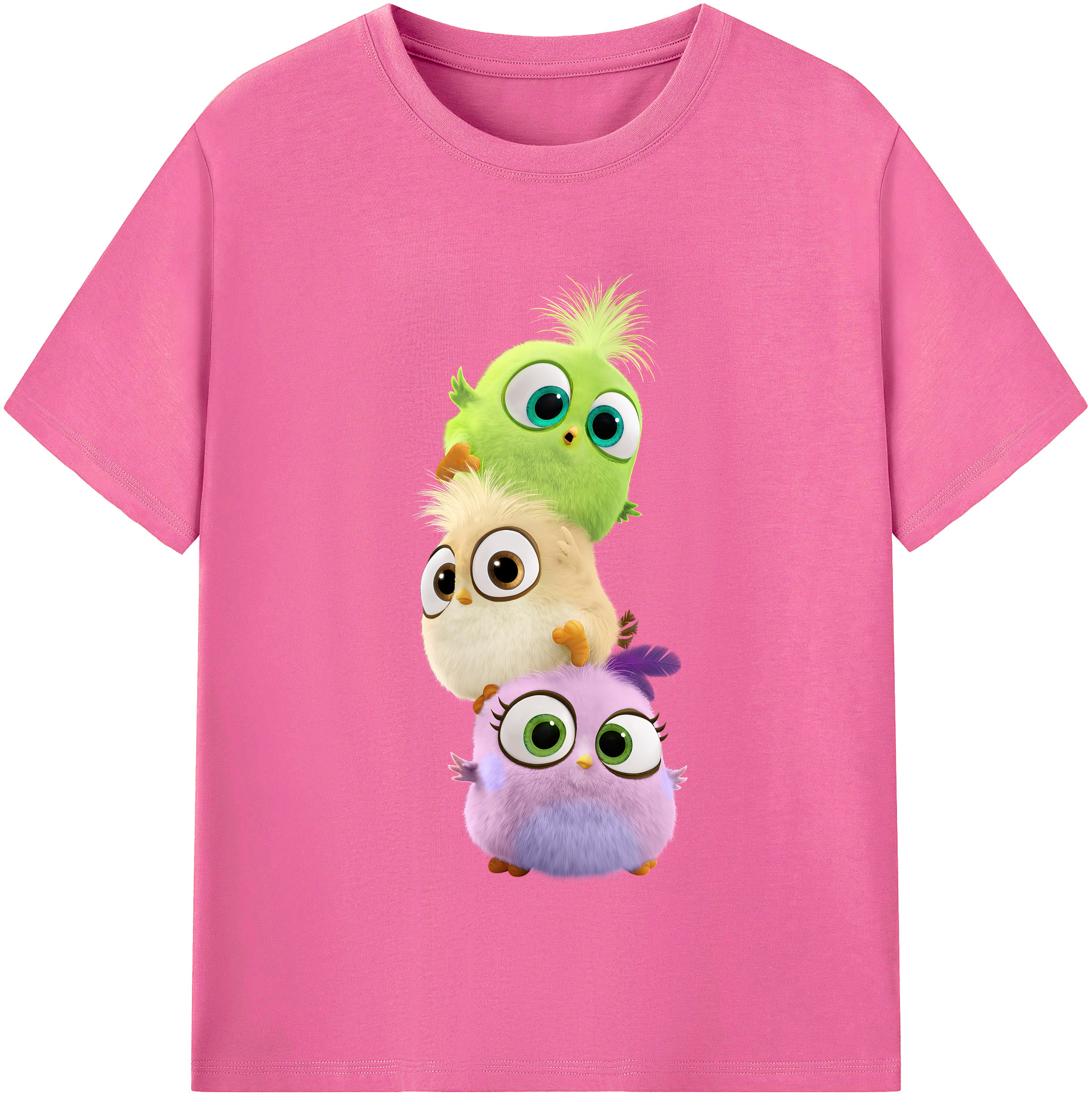 （画像用） Angry Birds アングリーバード レディースカジュアルプリントTシャツ（綿100％）